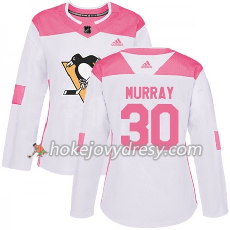 Dámské Hokejový Dres Pittsburgh Penguins Matt Murray 30 Bílá 2017-2018 Adidas Růžová Fashion Authentic